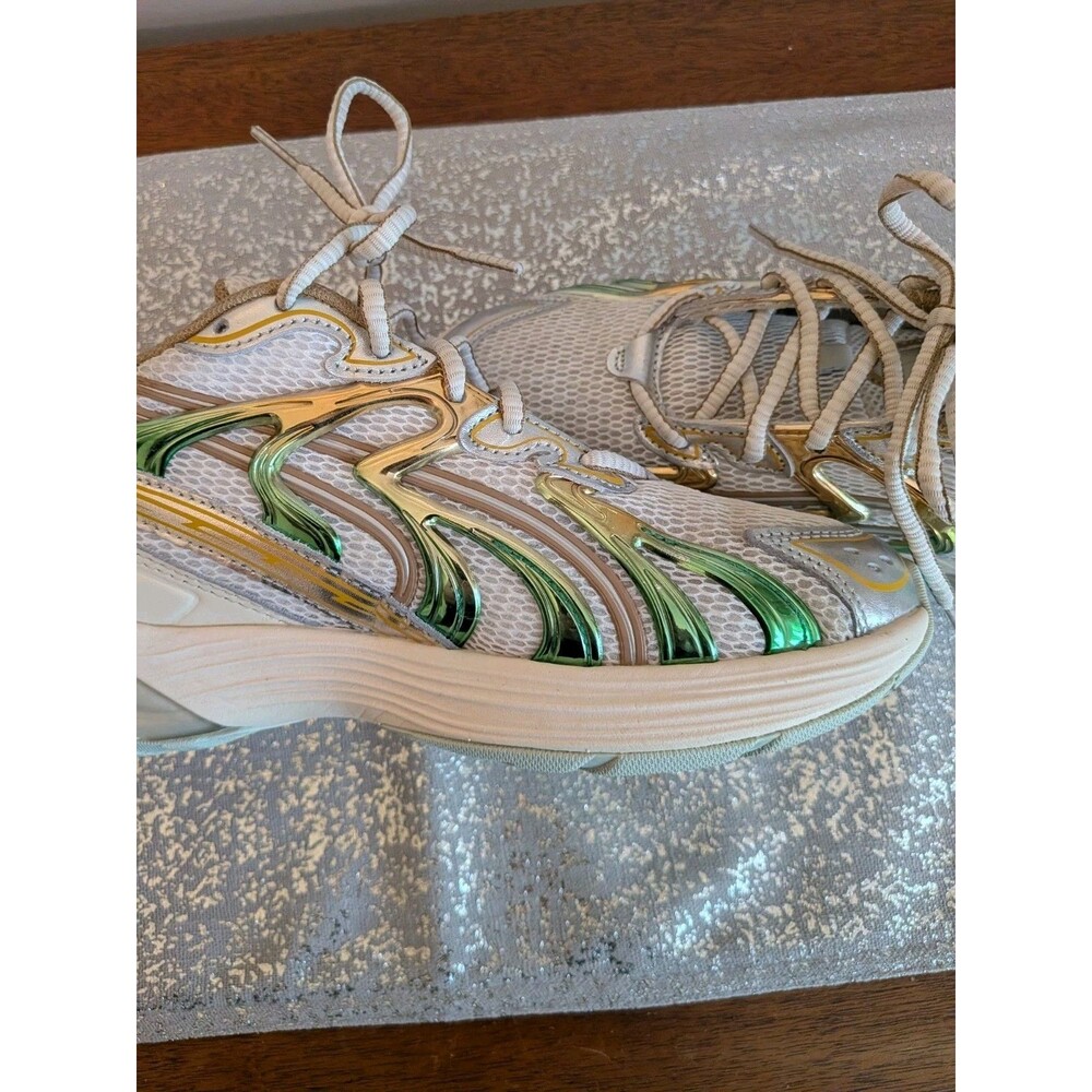 PUMA Inverse Shimmer Sneakers Womans Size 8 US White Green Gold Metallic Runners - Picture 6 of 12